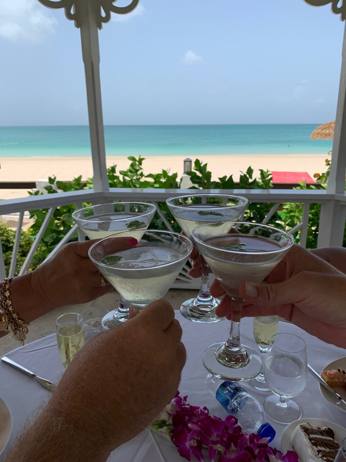Sandy & Craig Holton at their 25th anniversary vow renewal at Sandals Grande Antigua, 2020
